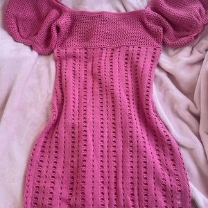 Adorable pink crochet dress